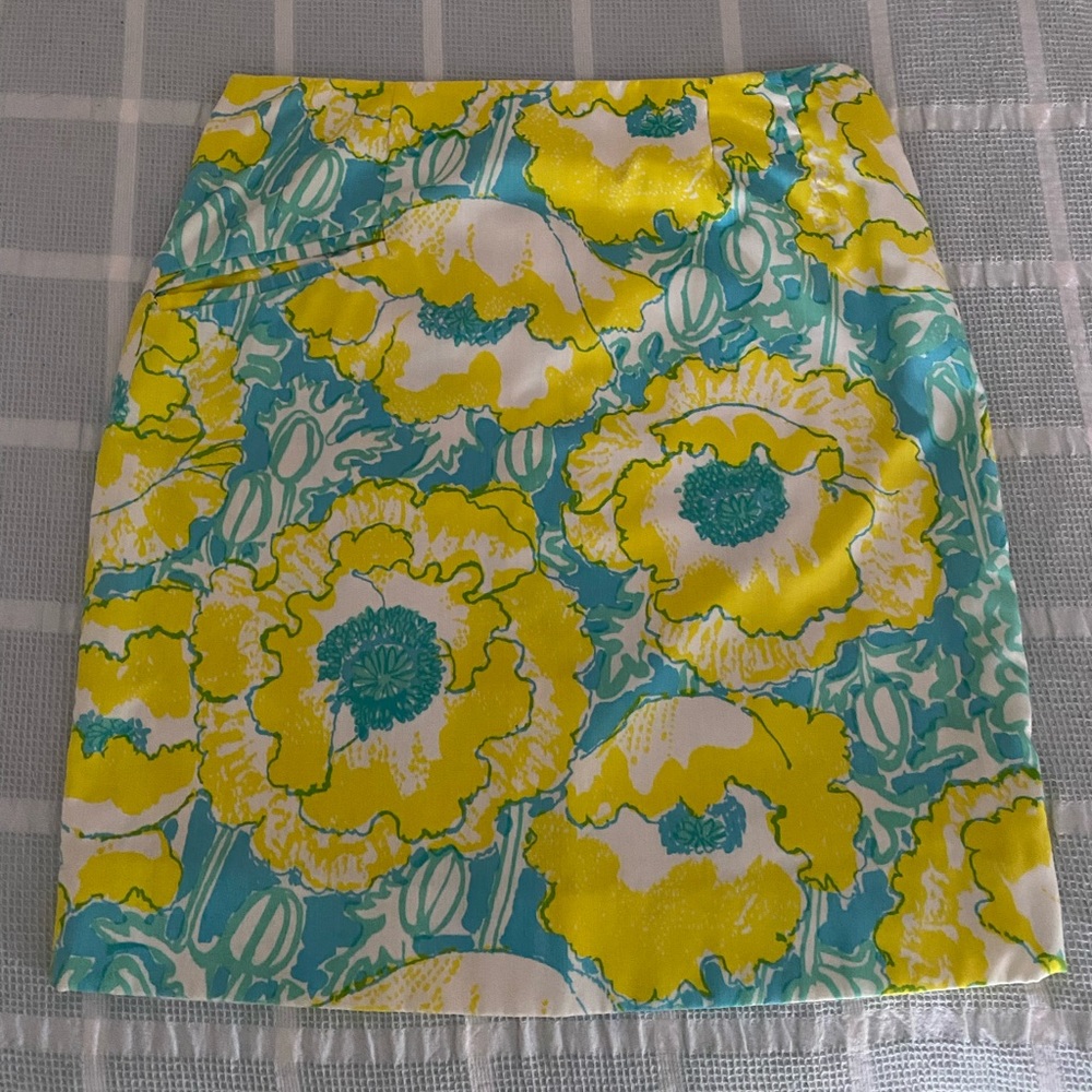 The Lilly skirt aqua and yellow floral print